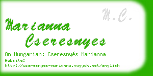marianna cseresnyes business card